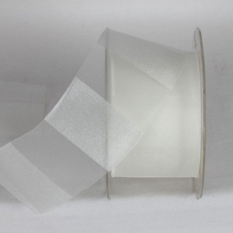 The Ribbon People Cream White Sheer Striped Craft Ribbon 2″ x 55 Yards