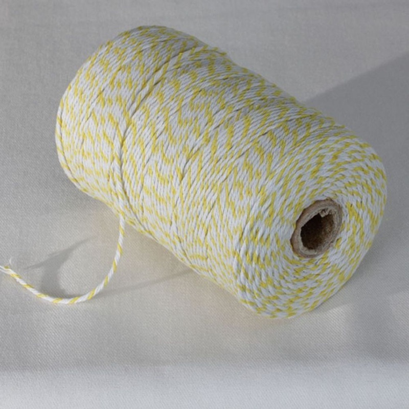 The Ribbon People Yellow and White Striped Pattern Craft Twine 0.05″ x 220 Yards