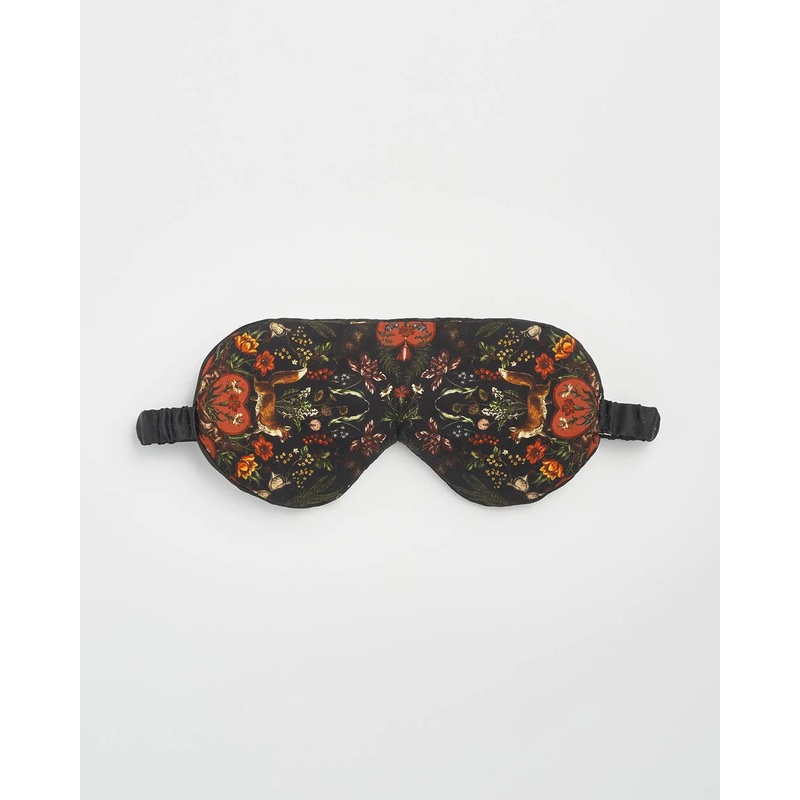 Fable England Folksy Fox Sleep Mask Black