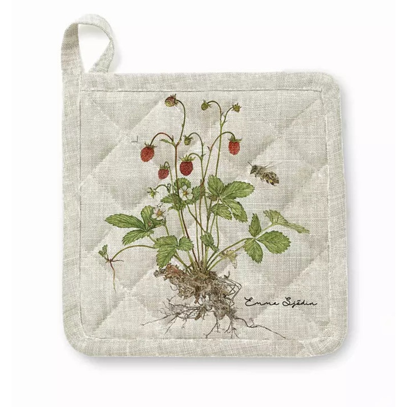 Emma Sjodin: Pot Holder Wild Strawberries/Honey Bee