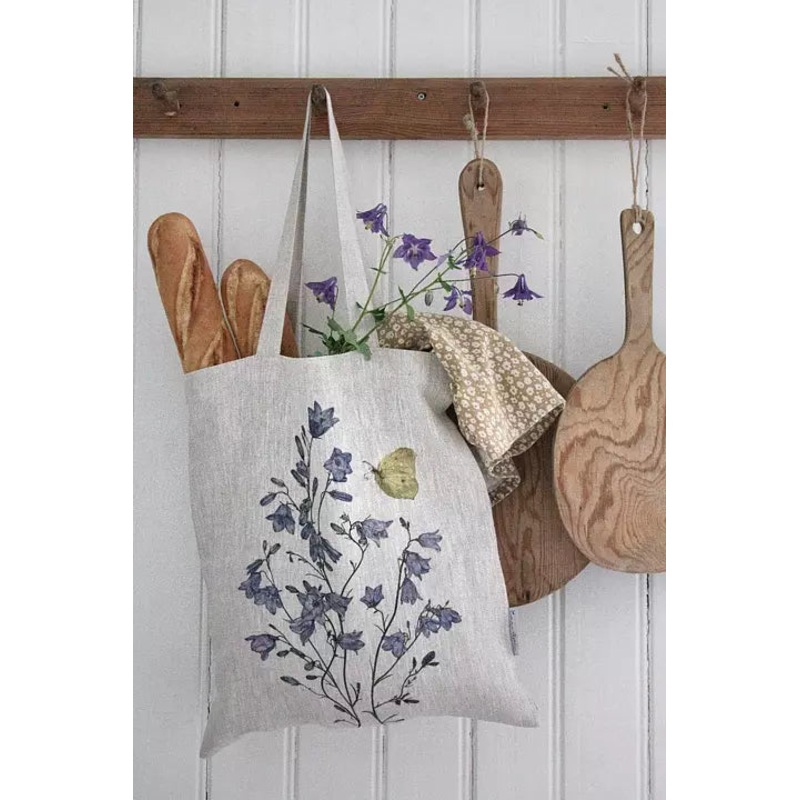 Emma Sjodin: Tote Bag in Linen {Bellflowers}