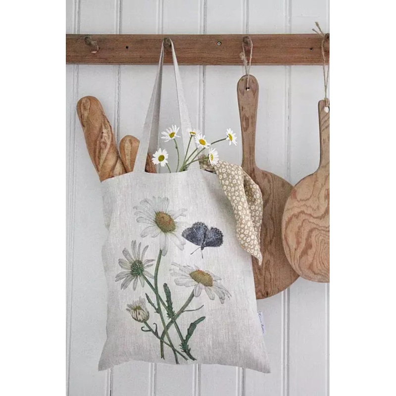 Emma Sjodin: Tote Bag in Linen {Daisies}