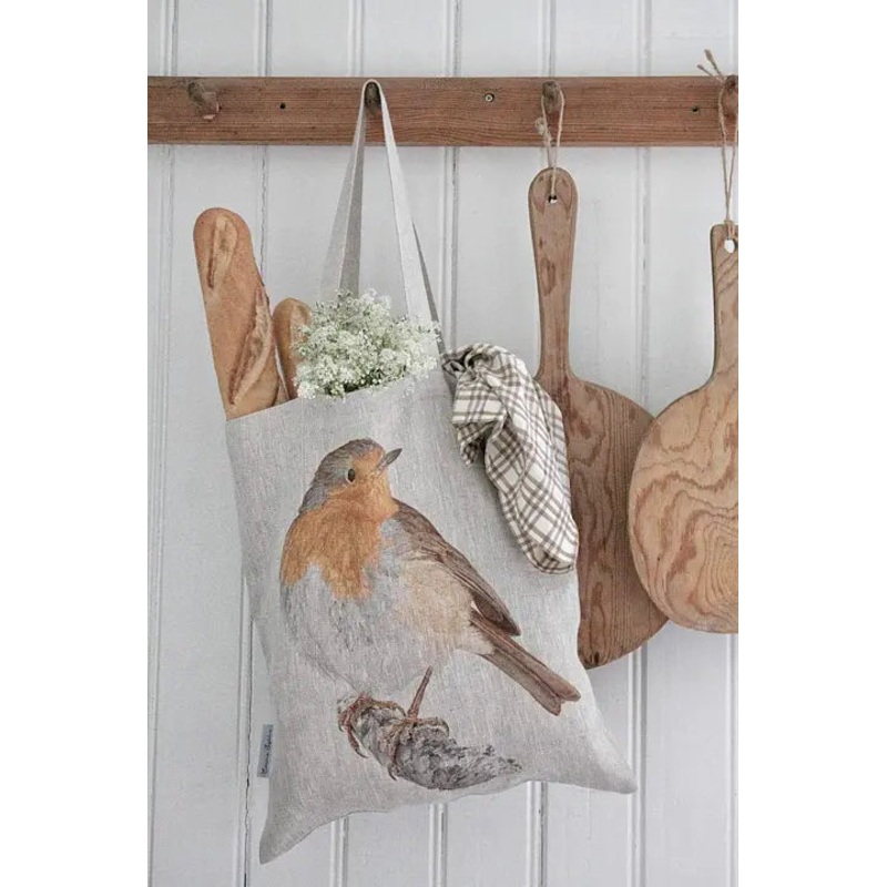 Emma Sjodin: Tote Bag in Linen {Red Robin}