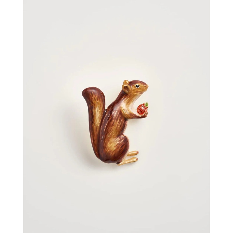 Fable England Strawberry Squirrel Brooch