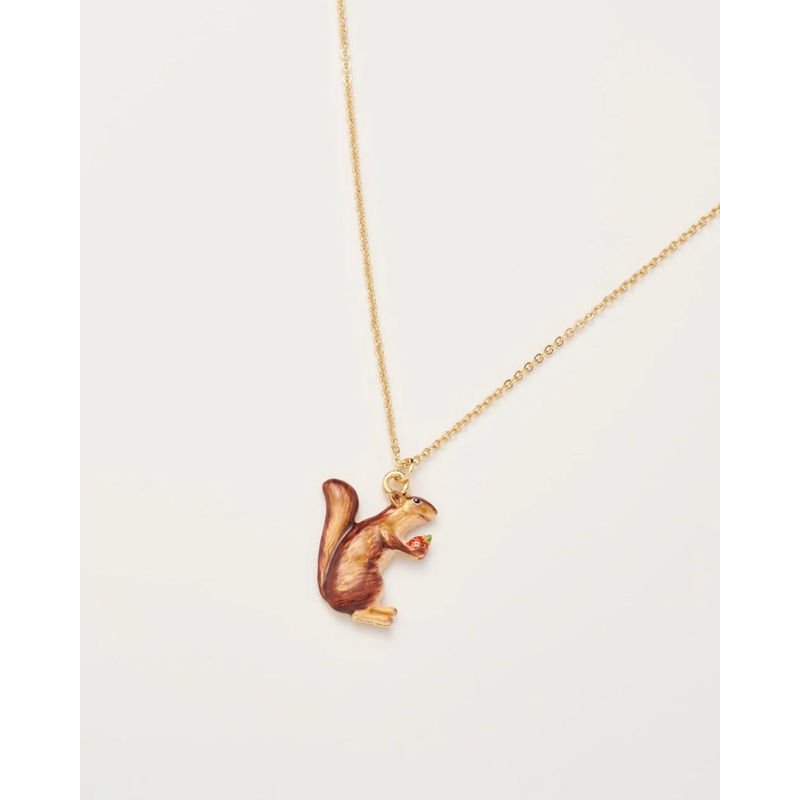 Fable England Strawberry Squirrel Necklace