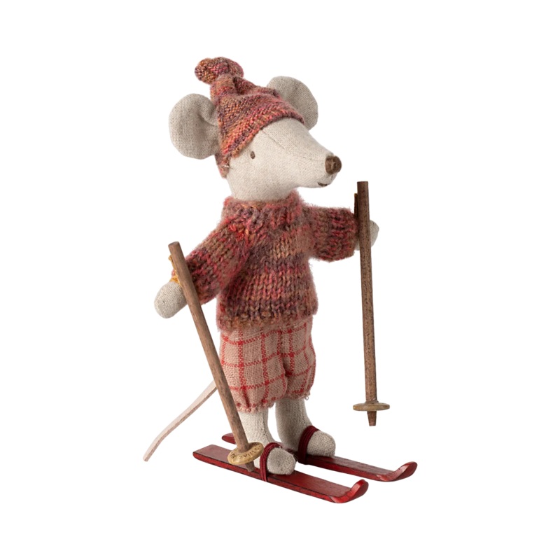 Maileg Winter Mouse with Ski Set, Big Sister Rose