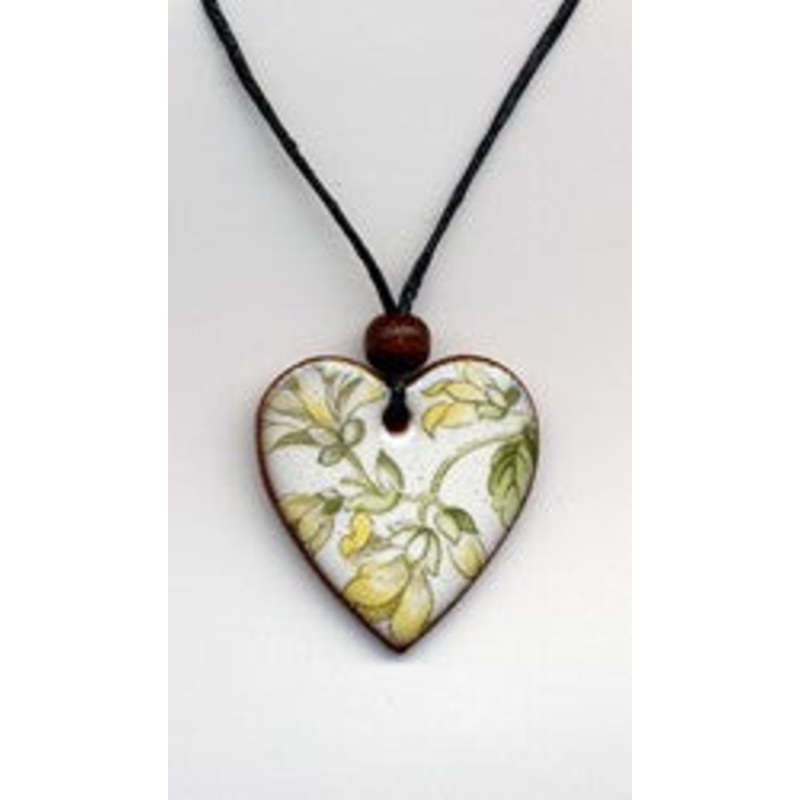 Stockwell Ceramics Pendant {Heart Honeysuckle}