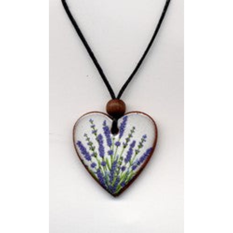 Stockwell Ceramics Pendant {Heart Lavender}