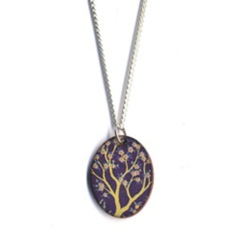 Stockwell Ceramics Pendant {Tree with Blue Background}