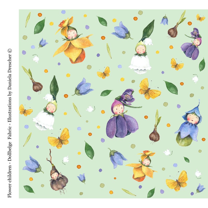 Dollbelge Fabric Flower Children