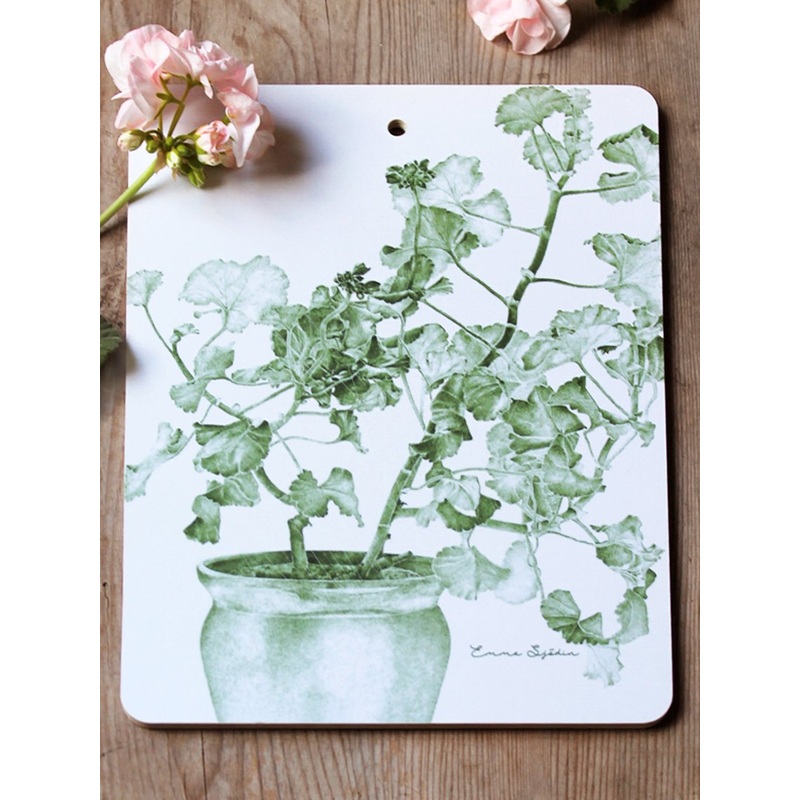 Emma Sjodin: Cutting Board/Heatmat, Green Geranium