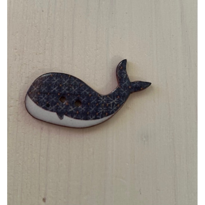 Stockwell Ceramics Button 48 Blue Whale