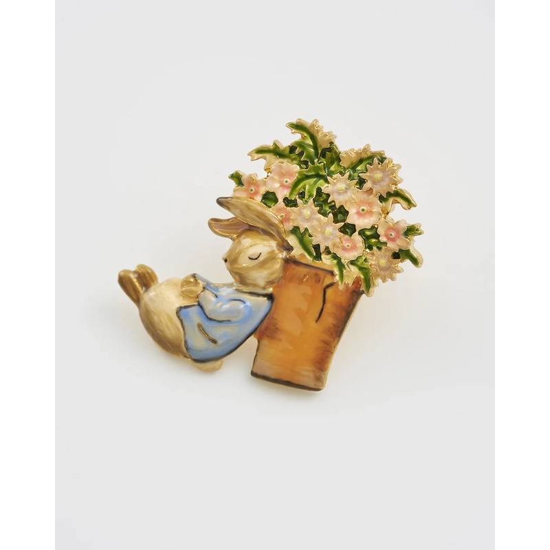 Fable England Peter Rabbit: Peter Rabbit with Flower Pot Brooch
