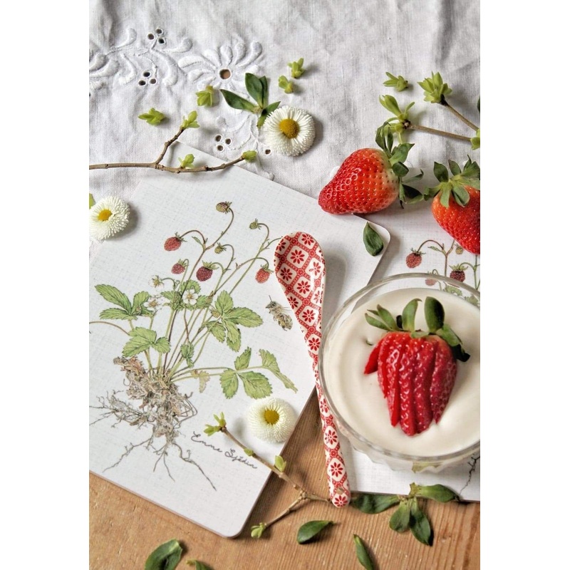 Emma Sjodin Gift Set: Cutting Board and 2 Piece Coaster Set, Wild Strawberries