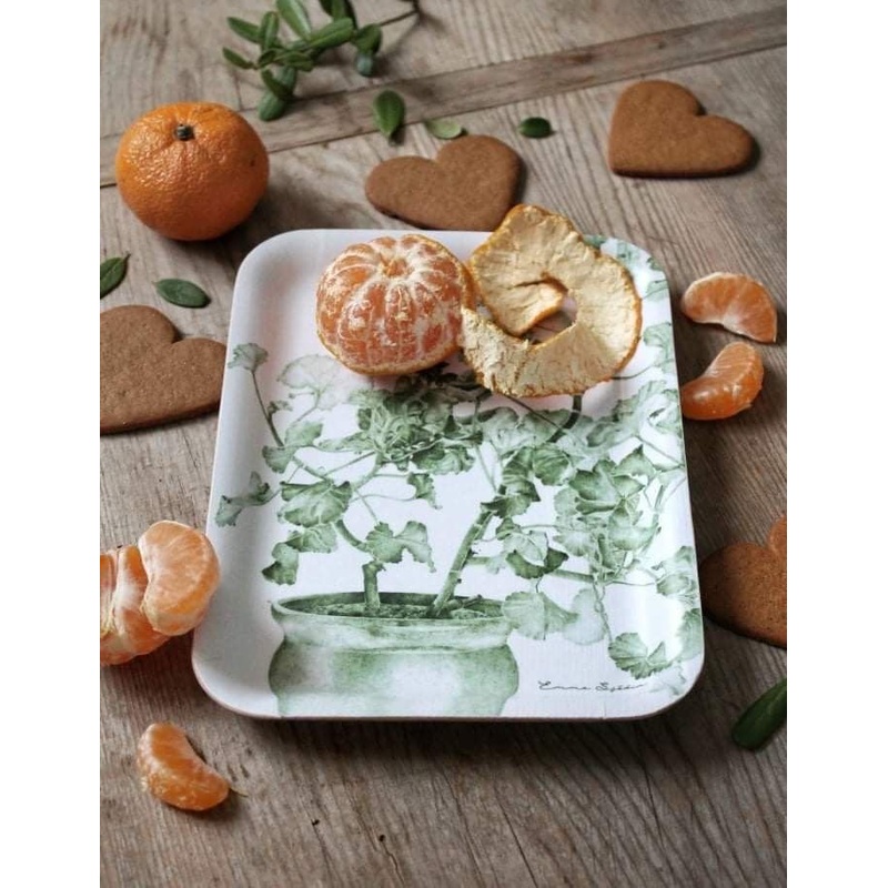 Emma Sjodin: Tray, Green Geranium