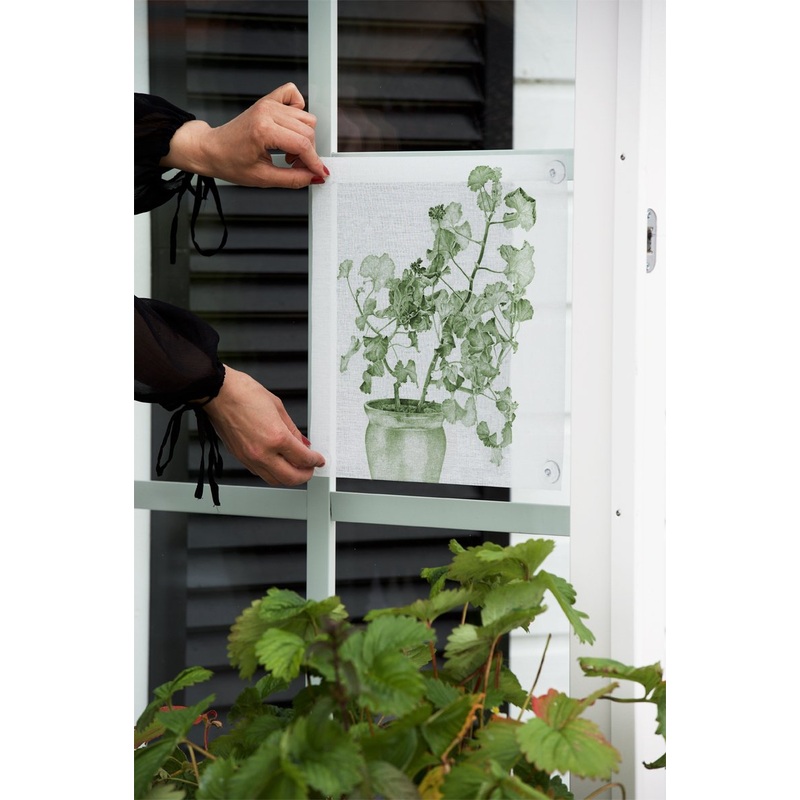 Emma Sjodin: Windowshade (31 x 31cm), Green Geranium