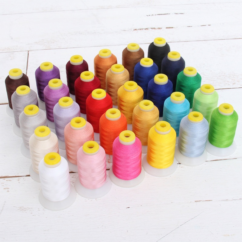 30 Cones of Micro Embroidery & Bobbin  Thread Set- 60 Wt  – 1000 Meters Per Cone