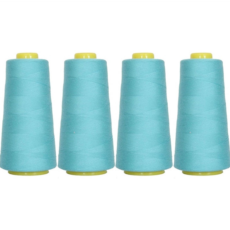Four Cone Set of Polyester Serger Thread – Turquoise 464 – 2750 Yards Each