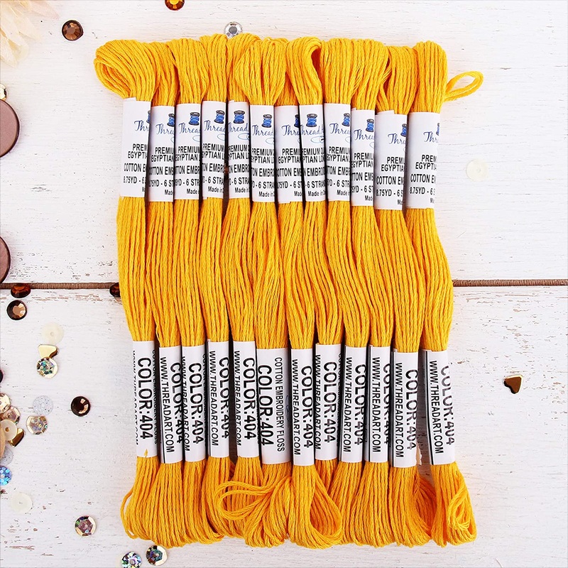 Gold Premium Cotton Embroidery Floss – Box of 12 – Six Strand Thread – No. 404