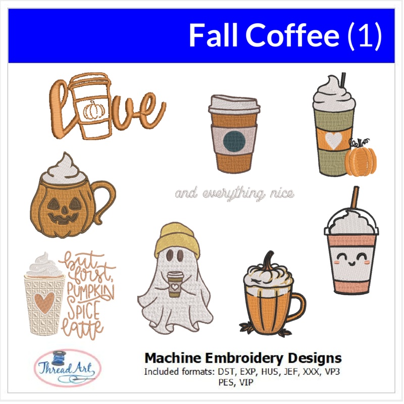 Machine Embroidery Designs – Fall Coffee (1)