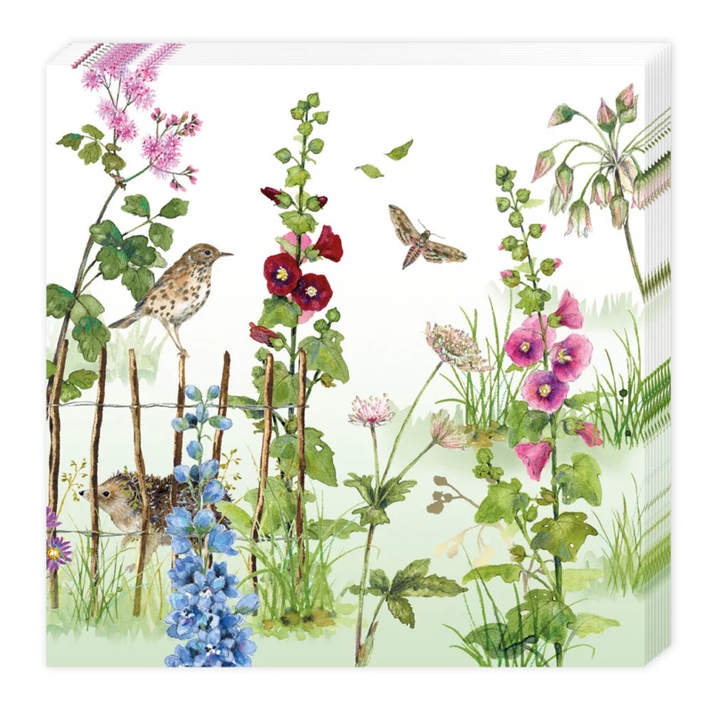 Napkin Hollyhocks