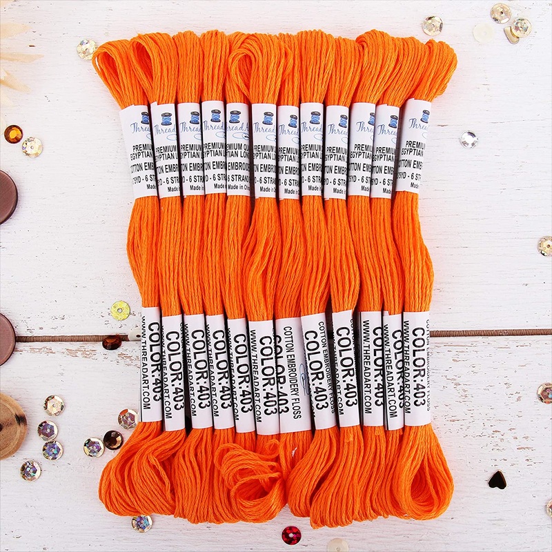Orange Premium Cotton Embroidery Floss – Box of 12 – Six Strand Thread – No. 403