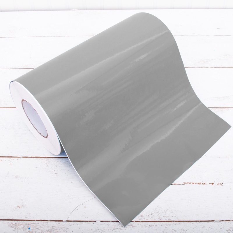 Permanent Vinyl Adhesive Silver Grey – 12″ Wide X 5 Yd Roll