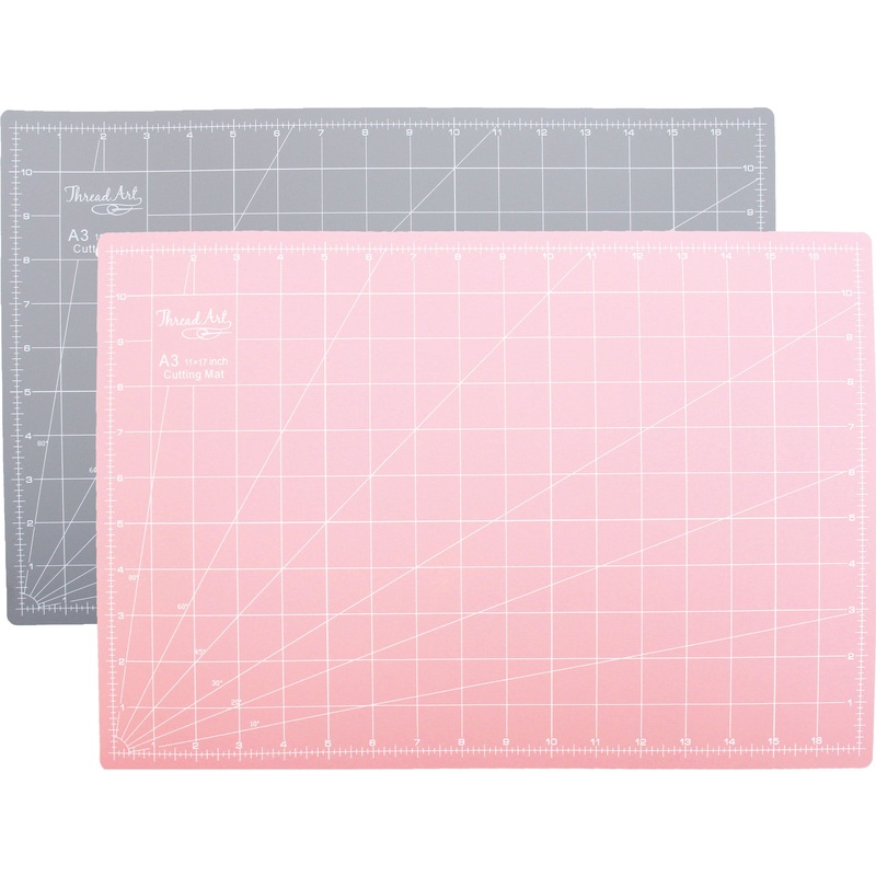Threadart Premium Rotary Cutting Mat – Double Sided Pink/Grey