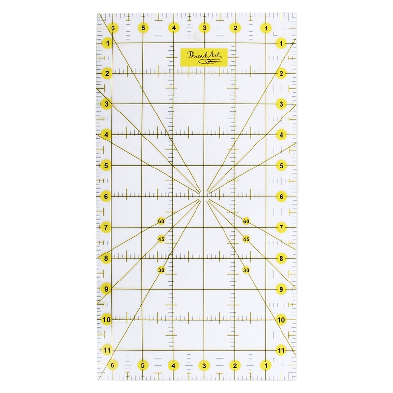 Threadart Premium Rotary Quilting Ruler 6″ x 12″ Inch Acrylic Cutting Ruler