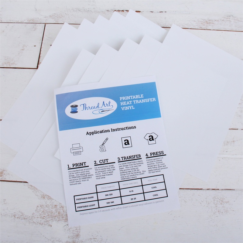 10 Inkjet Printable Heat Transfer Sheets for Dark Colored Fabrics – 8.25″x11.75″ Sheets – Includes Mask Tape Sheet