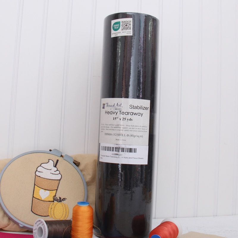 Black Heavy Tearaway Embroidery Stabilizer – 15 inch 25 yd roll