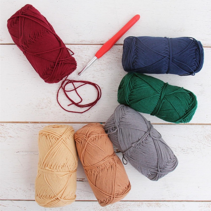 Crochet 100% Pure Cotton Yarn #2 Set – 6 Pack of Gemstone Colors – Sport Weight