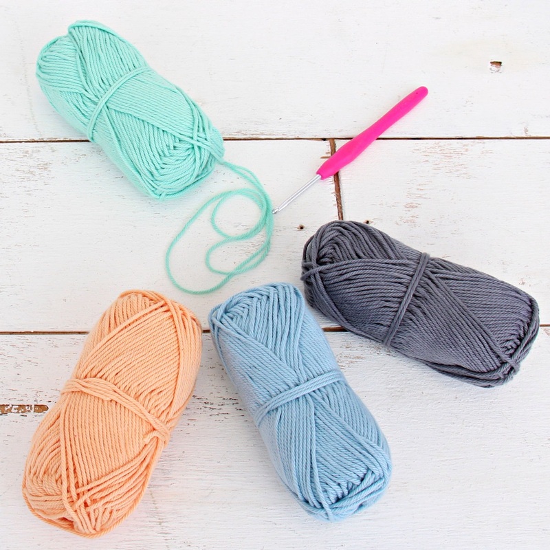 Crochet 100% Pure Cotton Yarn #4 Set  – 4 Pack of Soft Pastel Colors