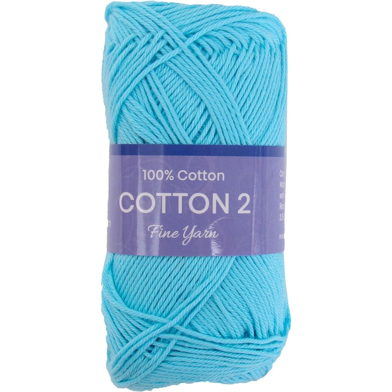 Crochet Cotton Yarn – Aqua – #2 Sport Weight – 50 gram skeins – 165 yds
