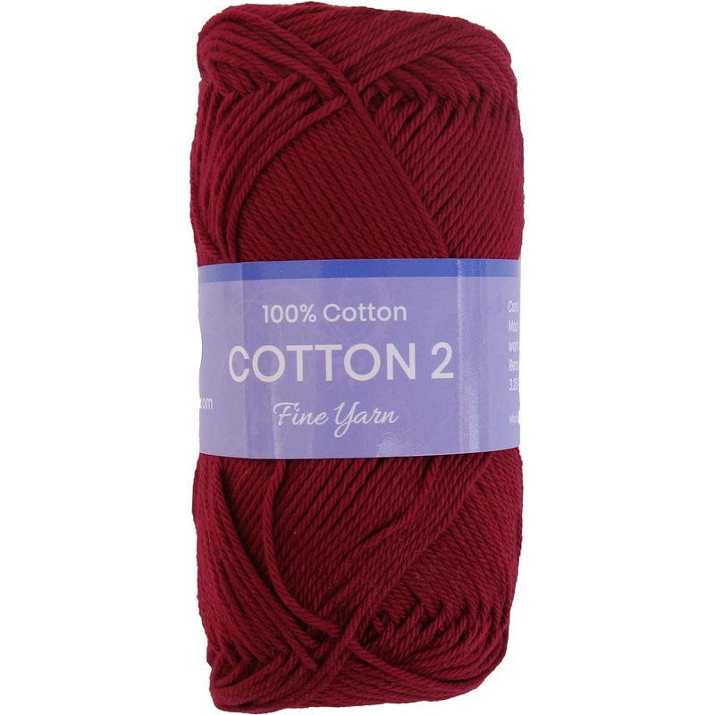 Crochet Cotton Yarn – Burgundy – #2 Sport Weight – 50 gram skeins – 165 yds