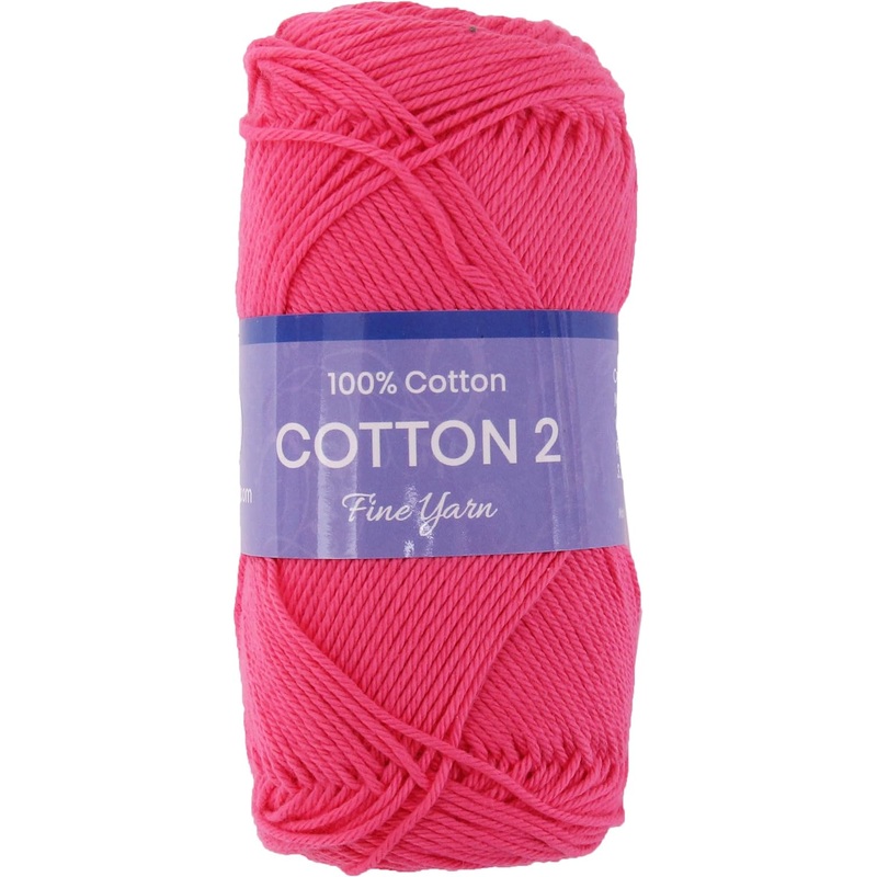 Crochet Cotton Yarn – Hot Pink – #2 Sport Weight – 50 gram skeins – 165 yds