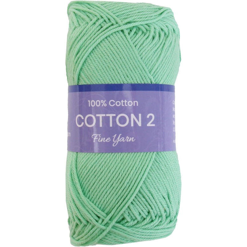 Crochet Cotton Yarn – Mint Green – #2 Sport Weight – 50 gram skeins – 165 yds