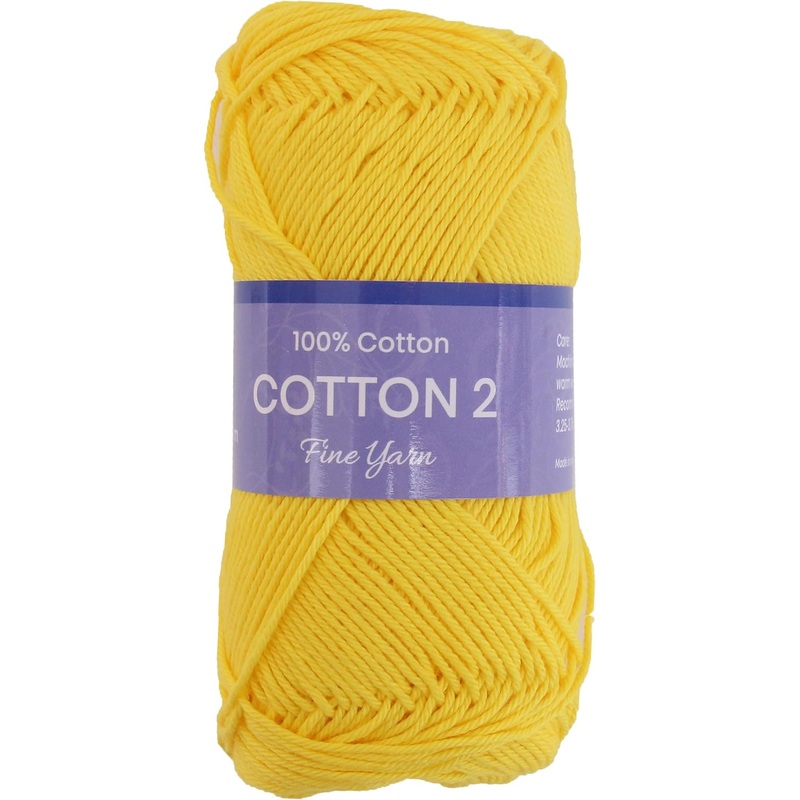 Crochet Cotton Yarn – Yellow – #2 Sport Weight – 50 gram skeins – 165 yds