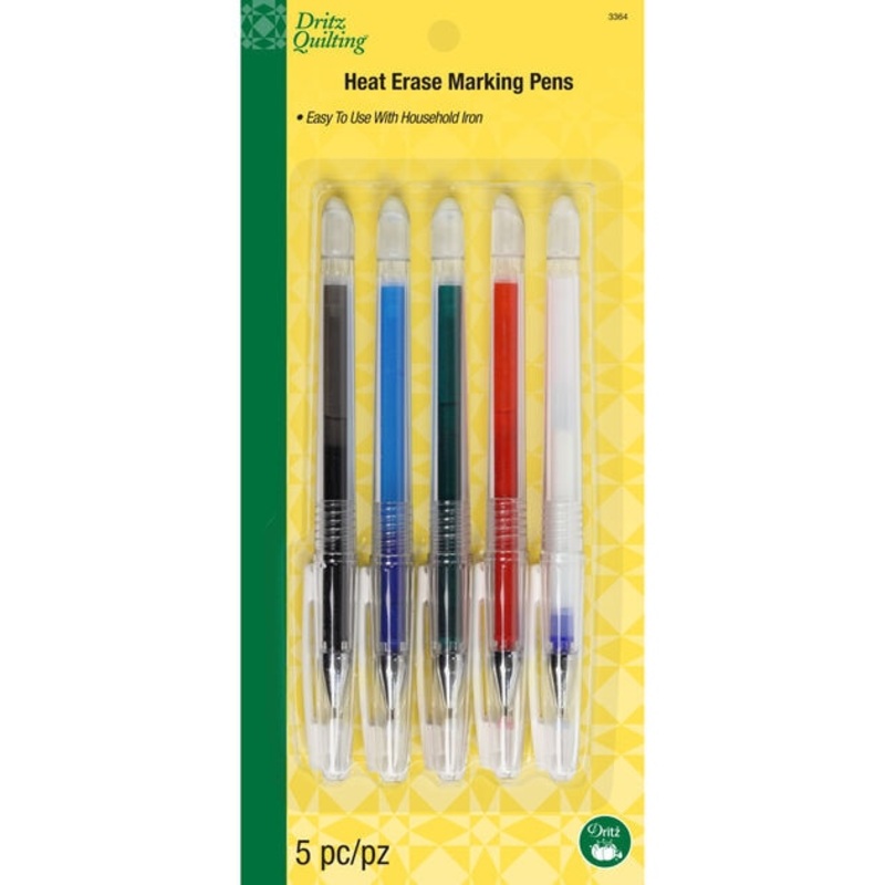 Dritz Heat Erase Marking Pens, 5 pc, Assorted Colors