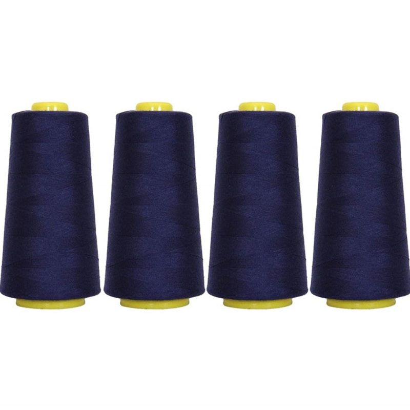Four Cone Set of Polyester Serger Thread – Navy 234 – 2750 Yards Each