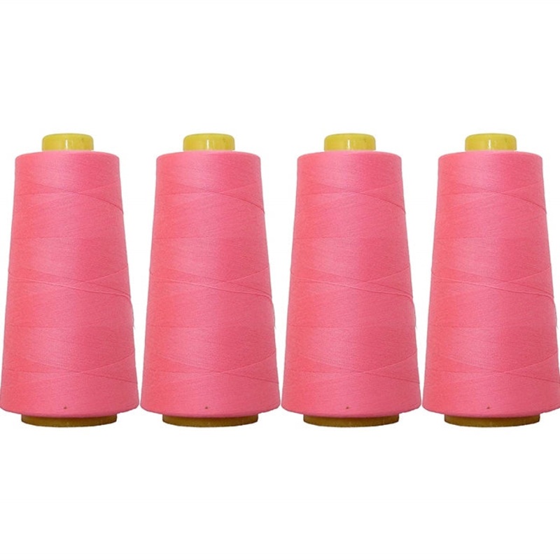 Four Cone Set of Polyester Serger Thread – Neon Flamingo 909 – 2750 Yards Each