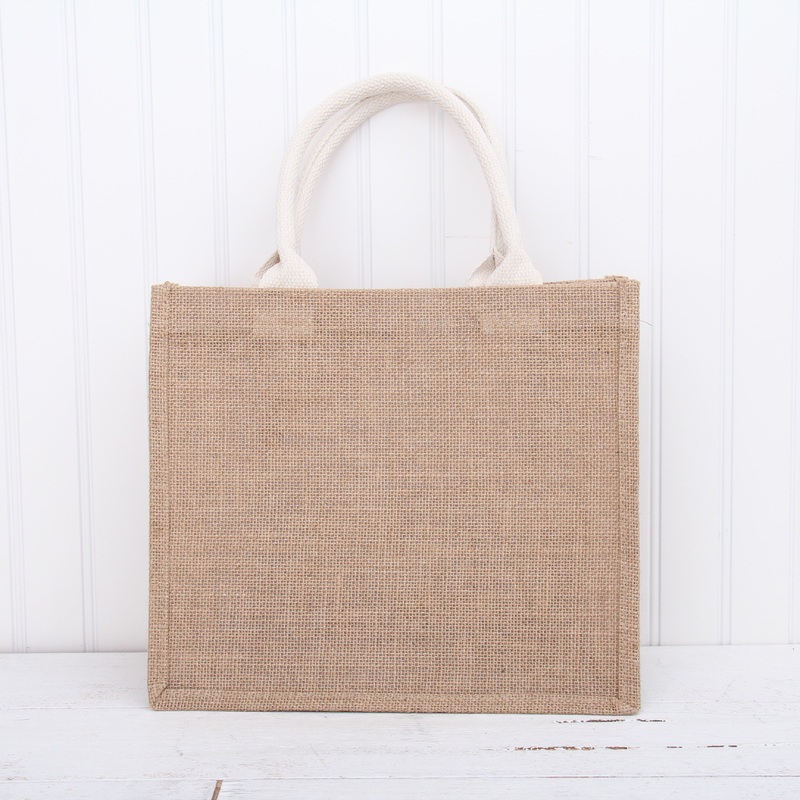 Jute Tote Bag – Small Size 12x10x6 – Fine Burlap Tote Bag