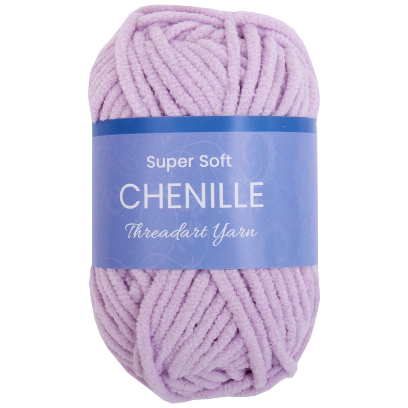 Super Soft Chenille Yarn – #5 – Lavender – 50 gram skeins – 60 yds