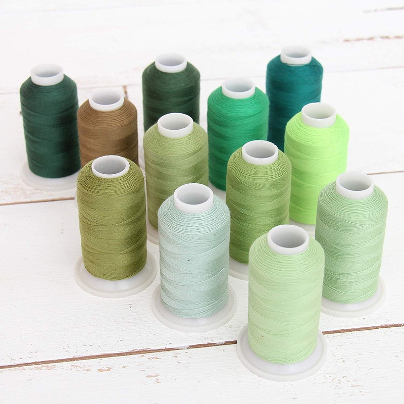 Sewing Thread 12 Cone Green Shades Set – Color Builder