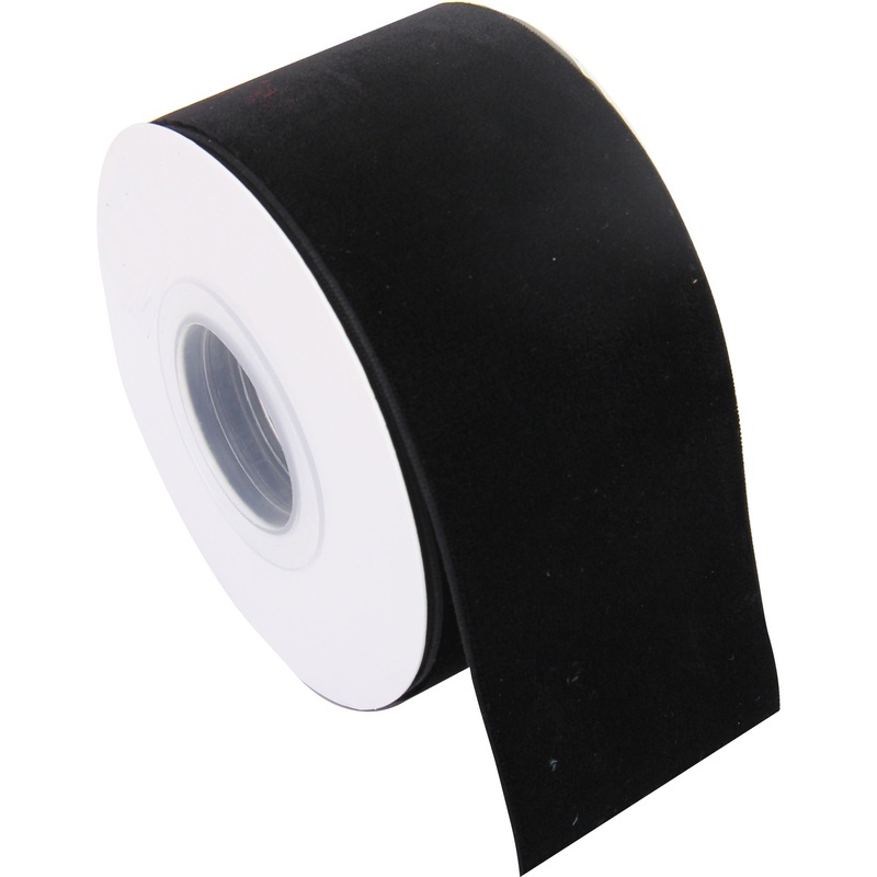 Black Velvet Ribbon – Wide 2 1/4″ Roll – 5 Yards