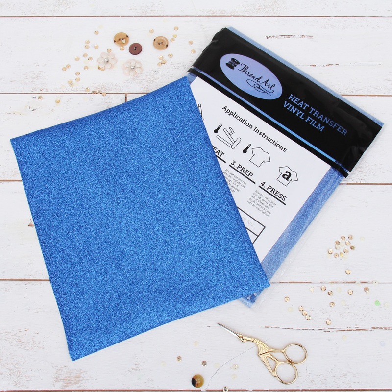 Blue Glitter  Iron On Vinyl – Pack of Heat Transfer Sheets
