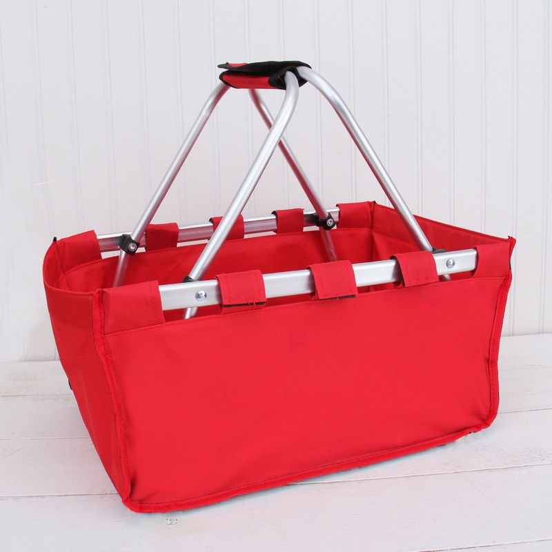 Large Market Tote Basket – Red – Collapsible