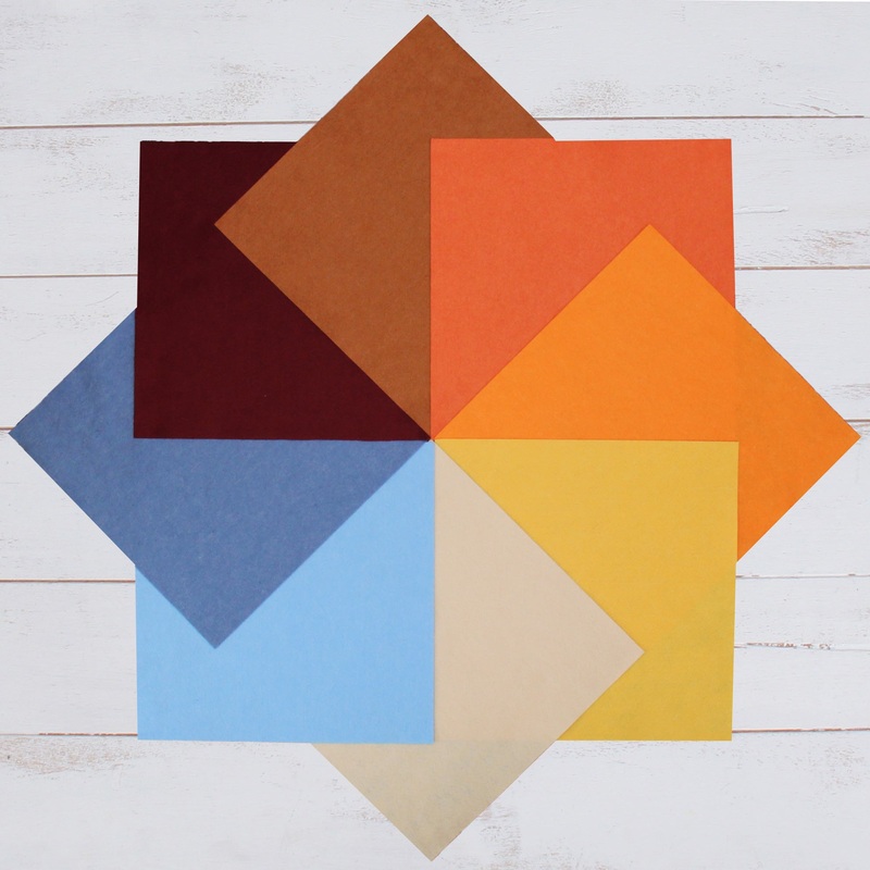 Premium Felt Fabric Variety Pack – 8 Autumn Harvest Colors – 12″ x 12″ Sheets
