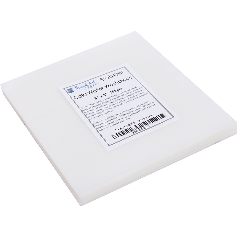 Washaway Embroidery Stabilizer – 8×8 200 Precut Sheets