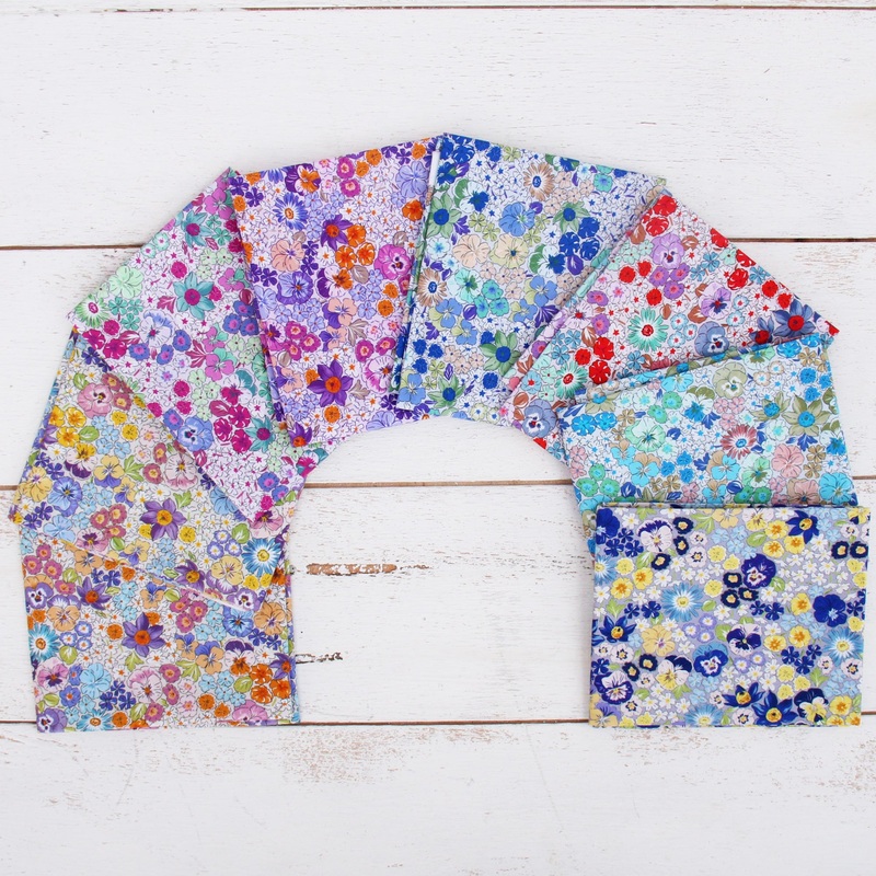 Eight Fat Quarter Bundle – Spring Picnic Collection – 8 Floral Prints